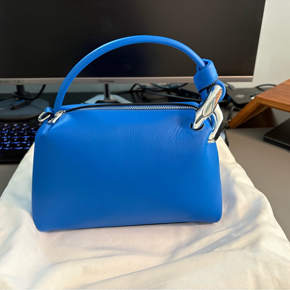 JW Anderson Small Corner Leather Bag in  Vibrant Blue - Picture 5 of 11